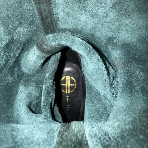 House of Harlow 1960 Suede Green Mid-Calf Boots - Picture 5 of 10